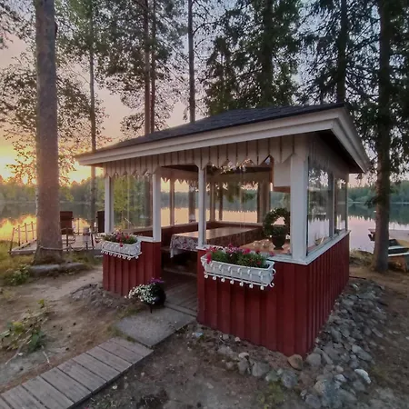 Hirsihuvila Yksityisessä Niemessä Petäjävedellä Huvilat